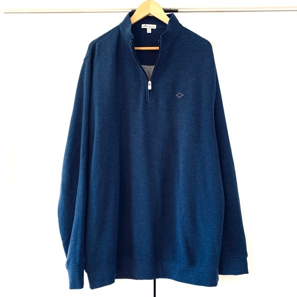 Peter Millar Jacket 1/4 Zip Pullover Crown Comfort Interlock Golf Blue Size XXL - Picture 9 of 9